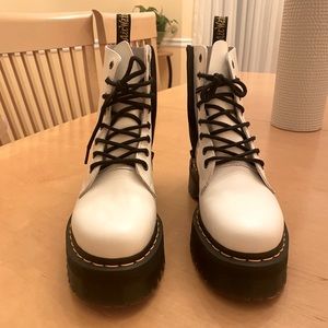 White platform Doc Martens